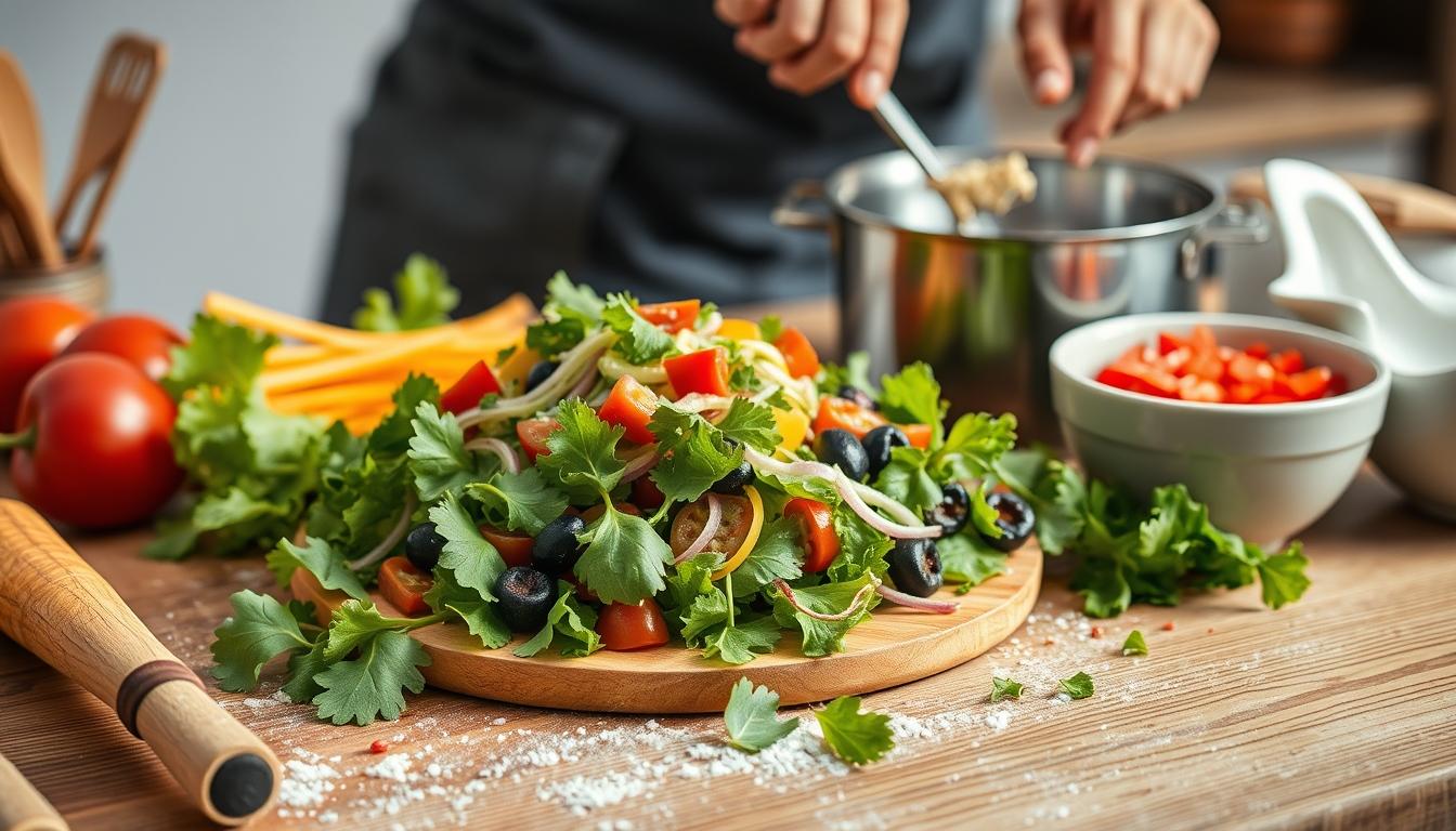 Fresh ingredients for healthy home cooking